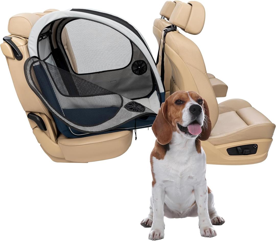 PetSafe Happy Ride Collapsible Dog Car Crate, Foldable Travel Crate for Pets Up to 60 Lbs  27"L x 19"W x 28"H