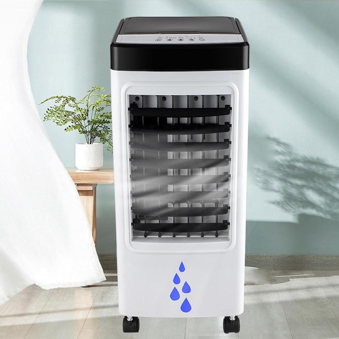 Portable Windowless Air Conditioner /3 in 1 Evaporative Air Cooler W/ 360 Wheels & 4 Ice Packs - 1-7 Hours Timing/3 Gears to Adjust, for Baby Room & Home Office