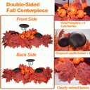 Fall Candle Holder Fall Table Centerpiece with Lights Thanksgiving Table Decor with Pumpkins Berries Maple Leaves Autumn Harvest Decoration with 3 Candle Holders for Dining Table Fireplace Home Decor