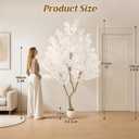 6.9FT White Artificial Cherry Blossom Tree Potted Decor