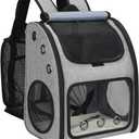 Expandable Pet Carrier Backpack, Airline Approved Cat & Dog Backpack Carrier, Soft-Sided Travel Backpack with 4 Entrances, Breathable Ventilated Design, Holds up to 25 lbs