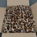 Beautyrest Long Brushed Faux Fur Ogee Textured Design Electric Blanket, Auto Shut Off, Virtually Zero EMF, Multi Heat Setting, UL Certified, Machine Washable, Leopard Throw 50x60