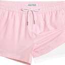 maamgic Mens Swim Trunks with Compression Liner Short Stretch Mens Bathing Suit Quick Dry Swimming Trunks Swimsuit (Large, Stripe Pinkwhite)
