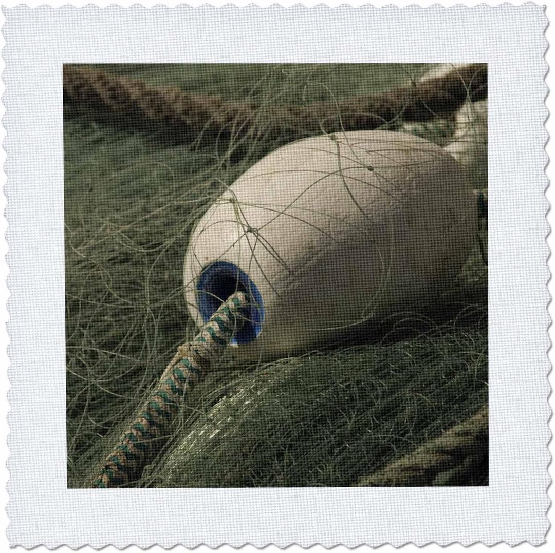 3dRose qs_96709_1 Fishing Net, Buoys, Gooseberry Point, Bellingham, WA-US48 RSC0081-Roddy Scheer-Quilt Square, 10 by 10-Inch