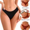 READY TO LOVE Cotton Underwear for Women Pack Breathable Thongs for Women Sexy Stretch Soft Womens Panties Thong XS-XL (XL)