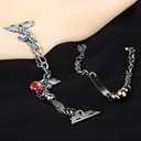 Bling Bands Compatible with Apple Watch Band 38mm 40mm 41mm 42mm 44mm 45mm 49mm Ultra Iwatch SE Series 8/7/6/5/4/3/2/1, Women's Rhinestone Charms Strap Double Tour Chain Bracelet Wristband Stainless Steel