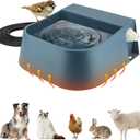 NAMSAN Automatic Water Dispenser for Dogs with Heater, Outdoor and Indoor, 2L Heated Water Bowl, Heated Watering Trough for Cats Chickens Rabbits Birds Bath Auto-Fill
