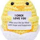 2 x NSSHEL Easter Eggs Decorative Knitted Easter Eggs Ornaments Handmade Crochet Artificial Decor Mini Cute Crochet Gifts for Holiday Party Home Garden Accessories (Style 2)