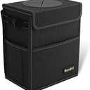 K KNODEL 2 Gallon Black Leak-Proof Waterproof Car Trash Can with Lid
