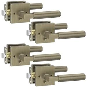 Asidrama 4 Pack Privacy Door Handles, Door Lever with Door Knobs Indoor for Bedroom or Bathroom, Heavy Duty Door Handles Interior with Locks for Left Right Sided Doors