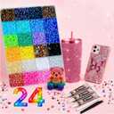 24,000 Pcs Bedazzling Kit with Rhinestones, 24 Colors Rhinestones for Bedazzling, Diamond Art Painting Kits for Kits Adult, Nail Gems and Charms, Small Beads Set for Clothes Crafting Jewels Making