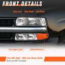 Headlights Assembly for 1999-2002 Chevy Silverado 1500 2500/2001 2002 Chevrolet Silverado 1500HD 2500HD 3500/2000-2006 Tahoe Suburban 1500 2500 Chrome Housing with Bumper Light LH+RH