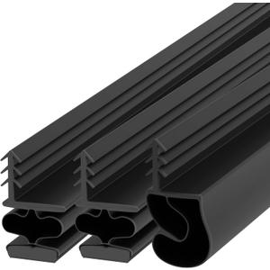 TMH Magnetic Weather Stripping Door Seal for Metal Doors - Kerf Door Seal Kit, 36" x 84" - Black Weather Stripping for Doors.