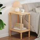 LUCKNOCK Solid Wood Side Table, Small Vintage End Table, Narrow Couch Side Table with Storage, Skinny Nightstand Bedside Table for Small Spaces, Bedroom, Living Room, Farmhouse, No-Tool Assembly., 15.7 inches x 11.8 inches x 20.8 inches