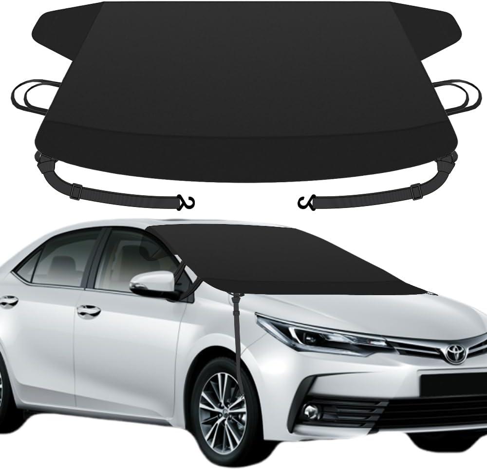 Sunny color Windproof Windshield Cover for Ice and Snow, Upgraded Thicken Oxford Fabric Car Windshield Cover Best for Ice, Frost & Snow Removal Windshield Snow Cover for All Weather (67x47 Inches)