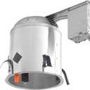 DESIGNERS FOUNTAIN LED Recessed Ceiling Light Housing, 6 Inch IC Rated Shallow Remodel Can Housing for Recessed Lights with Hanger Bar, Silver Trim, EVR6LICRAT