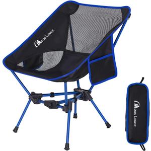 MOON LENCE Portable Camping Chair Backpacking Chair - The 4th Generation Ultralight Folding Chair - Compact, Lightweight Foldable Chairs for Hiking Mountaineering, Beach (Blue)