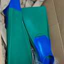 Sporti Adult-Kids Swim Fins for Pool Lap Swimming - Long Floating Fins for Swimming & Snorkeling - Swim Flippers for Training,  M 11-12 / W 12-13 (Green Blue)
