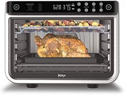 Ninja Air Fryer and Toaster Oven, Foodi Series, XL Pro Air Oven Kitchen Countertop Convection, 10-in-1 Functions, Fits a 5-lb Chicken and Sheet Pan of Vegetables, 1800 Watts, Stainless Steel, DT201