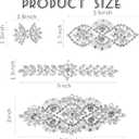 8 Pieces Crystal Rhinestone Appliques Silver Rhinestone Iron On Patch Hot Fix Applique for Bridal Wedding Dress Clothes Sash Crystal Belt DIY Sewing Appliques for Shoes
