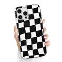 Newseego for iPhone 16 Pro Max Case, Cute Irregular Checkerboard Design Case for Girls Women Men Slim TPU Bumper Anti-Scratch Shockproof Raised Camera Protective Cover for iPhone 16 Pro Max