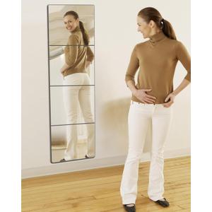 Shatterproof Kids Wall Mirror Tiles, 4Pcs 10"x10" Self Adhesive Acrylic Mirror, Unbreakable Plastic Mirrors for Toddler, Frameless Small Mirrors, Plexiglass Long Mirrior for Classroom,Children's room