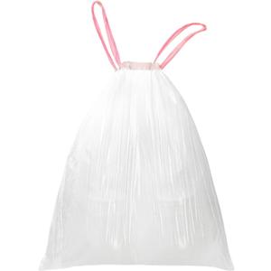5 Gallon Trash Bags Drawstring, Pack of 42, Small Garbage Bags, 50x61cm, 8g/pcs, Unscented, White