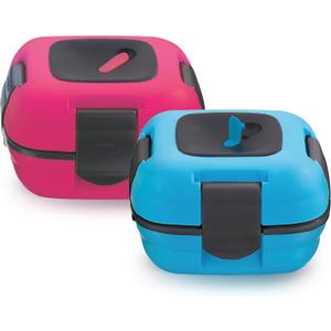 Pinnacle Insulated Leak Proof Lunch Box for Adults and Kids - Thermal Lunch Container With NEW Heat Release Valve 16 oz ~Set of 2~ Blue-Pink