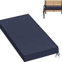 Premium Outdoor Bench Cushions for Patio Furniture 3.5inches Memory Foam Bench Cushion Waterproof Fade Resistant Porch Swing Cushions with Straps 36x18 Inch Navy Blue