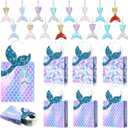 32 Pcs Mermaid Party Favors Bags Set 16 Packs Mermaid Gift Bag 16 Pcs Tail Keychains Baby Shower Party Favors for 16 Girls, Stylish