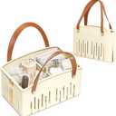 Portable Shower Caddy,Foldable Shower Caddy with Handle and Adjustable Divider,Plastic Shower Storage Basket,Quick Dry Bathroom Shower Organizer Bin for College,Dorm Room,Travel Essentials(Cream)