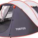 TOBTOS Pop Up Camping Tent 6 Person Double Layer with Vestibule, Automatic Setup Instant Tents for Camping Hiking and Outdoor for 2/3/4/5/6 People