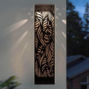 Solar Metal Filigree Wall Art Panel with Leaf Pattern, 23.625.83, for Front Porch Decor(Medium Size)