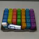 Monthly Pill Organizer 3 Times a Day  Yonlog Large Medicine Box with Weekly Travel Bag, Pill Cutter, Easy-Open Pick, Pill Taker Tool, and 2 Medication Stickers (Black, 3 Times a Day)