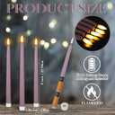 Macarrie 24 Packs Flameless Taper Candles Battery Operated Fake 11 Inch Long Candlelight LED Flameless Candlesticks Flickering Tapered for Spring Summer Wedding(Light Purple)