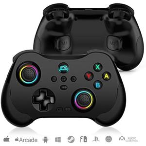 arVin Wireless Gamepad Controller for iPhone/iPad/Android/Tablet/Switch/PS4/PC with Hall Effect Sensing Joystick/RGB Light/Turbo/Back Key/6-Axis Gyro/Vibration/Play Xbox Cloud Gaming/Remote Play/CODM