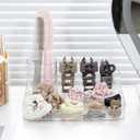 FABROK Bathroom Organizer and Storage, Plastic Toothbrush and Toothpaste Holder, Countertop Vanity Organizer for Hair Brushes, Makeup Supplies, Perfume (Clear)