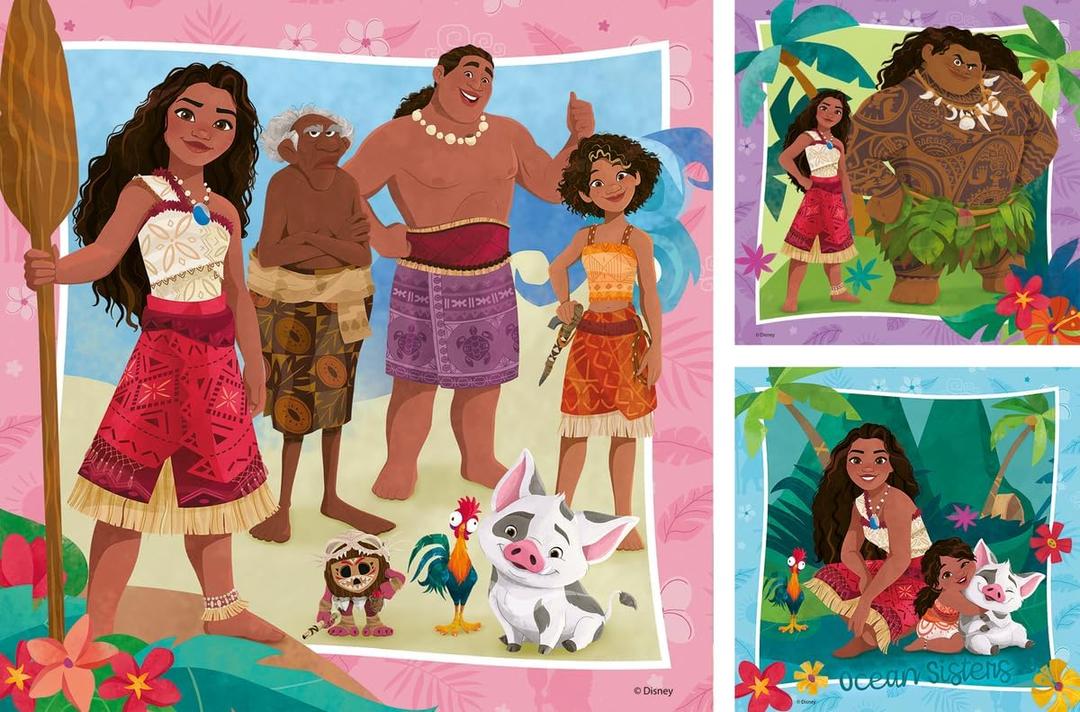 Ravensburger Disney Moana 3x49 Piece Jigsaw Puzzle Set for Kids | Unique Piece Design | Softclick Technology | Enhances Concentration and Creativity