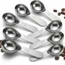 8pcs Stainless Steel Coffee Scoop Coffee Scoop 2 Tablespoon (2 Tbsp / 1 oz) Measure Scoops With Clear Scale Stainless Steel Measuring Spoons For Coffee, Tea (30 ml*8,Silver)