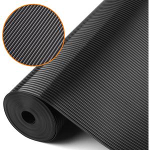 Shelf Liners for Kitchen Cabinets Non Adhesive Drawer Liner EVA Material Cupboard Mat Refrigerator Mats Washable Fridge Liner for Cabinet, Storage and Desks 23.6 x 393.7 Inches Black