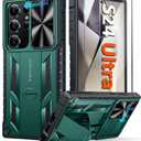 FNTCASE for Samsung Galaxy S24-Ultra Case: Military Grade Drop Proof Rugged Protective Mobile Phone Cover with Kickstand & Slide | TPU Shockproof Textured Bumper Heavy Duty Protection, 6.8