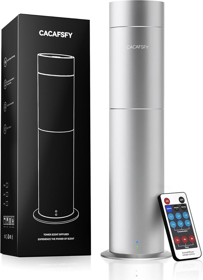 Diffuser-Waterless Scent Diffuser Machine-Diffusers for Home-Essential Oil Diffusers-Studio Scent Diffuser-Waterless-Large Room-Cold Air-Office Fragrance-Remote Control (Silver) Diffuser-Waterless Scent Diffuser Machine-Diffusers for Home-Essential Oil Diffusers-Studio Scent Diffuser-Waterless-Large Room-Cold Air-Office Fragrance-Remote Control (Silver)