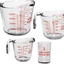 Anchor Hocking Glass Measuring Cups, 4 Piece Set (5 Ounce, 1 Cup, 2 Cup, 4 Cup liquid measuring cups)
