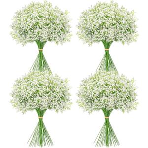 30 Pcs Babys Breath Artificial Flowers, 21" Long Stem Baby Breath Flowers Artificial Bulk, Faux Babies Breath Gypsophila Real Touch White Fake Flowers for Wedding Party Home Garden Decoration