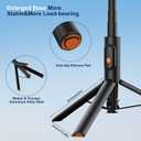 57" Automatic Phone Tripod, Extendable Selfie Stick for iPhone, Portable Cell Phone Stand Mount Holder with Remote Control for Selfie Stick TIK Tok Travel Vlog Live Broadcast Video Recording Black (WS-22001-10 Pro)