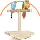 Bird Perch Training Parakeet Toys Interactive Cockatiel Perches, Wooden Bird Swing Playground Stand Parrot Enrichment Toy for Parakeet, Cockatiel, Budgie, Conure, Lovebird