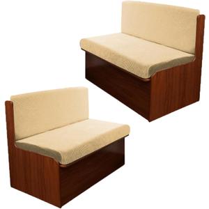 4PCS Rv Dinette Cushion Covers, Outdoor Rv Sofa Covers Washable Rv Seat Covers Furniture Protector Jacquard Stretchable Camper Cushion Covers with 2 Backrest Cover & 2 Bench Cover (Beige)