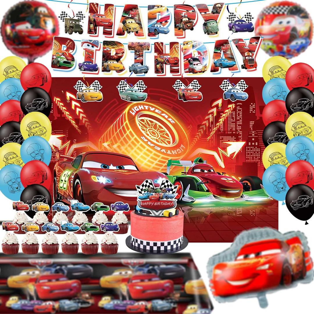 Birthday Party Supplies, Theme Party Decorations Include Happy Birthday Banner, Balloons, Backdrop, Tablecloth, Hanging Swirls for Adult