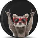 Spare Tire Cover Raccoon Wheel Tire Cover Waterproof Sun Protection Universal Fit for Trailers Rv SUV Truck Camper Travel 14 Inch