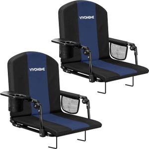 VIVOHOME Stadium Seats with Back Support, Bleacher Chairs for Sport Event